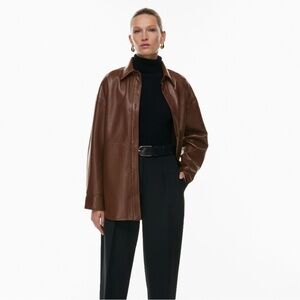 Babaton Brown Leather Shirt